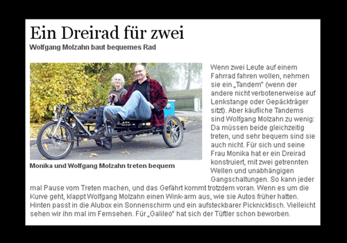 Trike Elektrofahrrad Zeitungsartikel Regensburg Trike Elektrofahrrad Zeitungsartikel