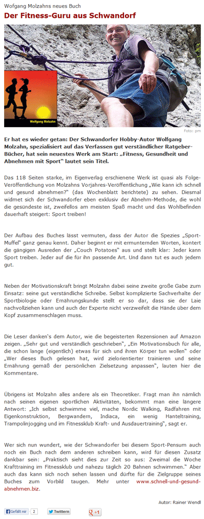 Pressemeldung Schwandorfer Wochenblatt Juni 2013 Teil 2