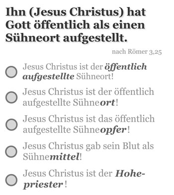 Jesus Christus ist der Sühneort