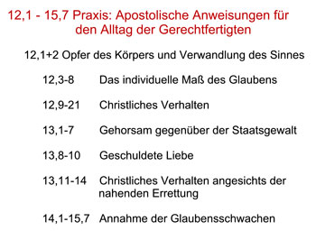 Römer 12,1 - 15,7 Gliederung