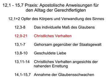 Römer 12,9-21 Christliches Verhalten