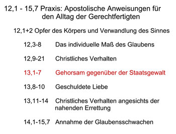 Römer 13,1-7 Gehorsam gegenüber der Staatsgewalt