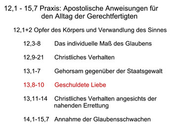 Römer 13,8-10 Geschuldete Liebe