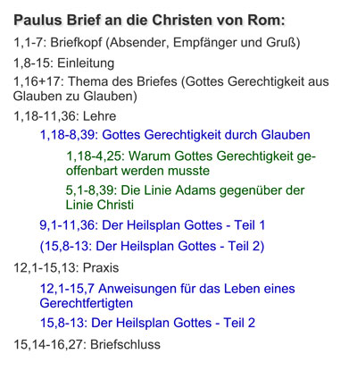 Übersicht zum Römerbrief