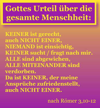 Gottes Urteil über die Menschheit